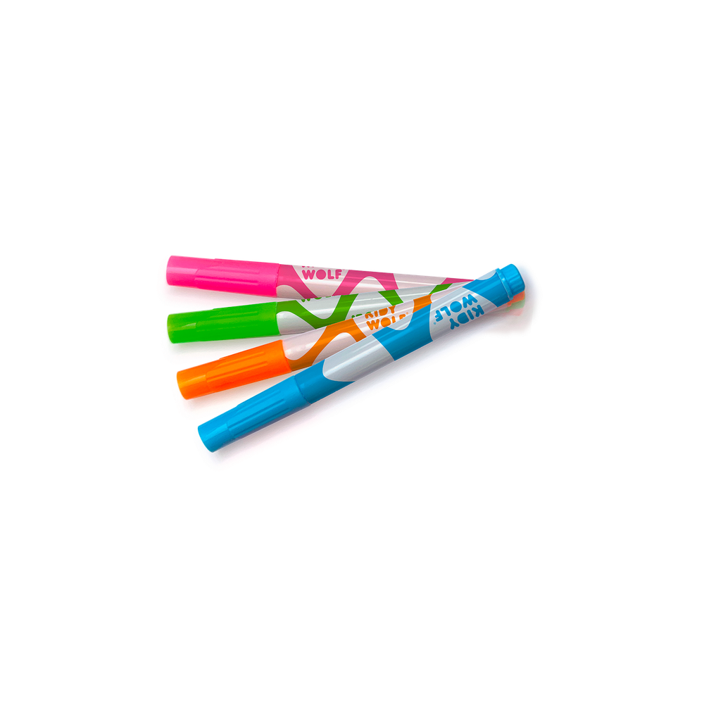 Kidywolf Fluorescentni flomasteri KidyMarkers za tablu za crtanje, 4kom - RGBO slika 1