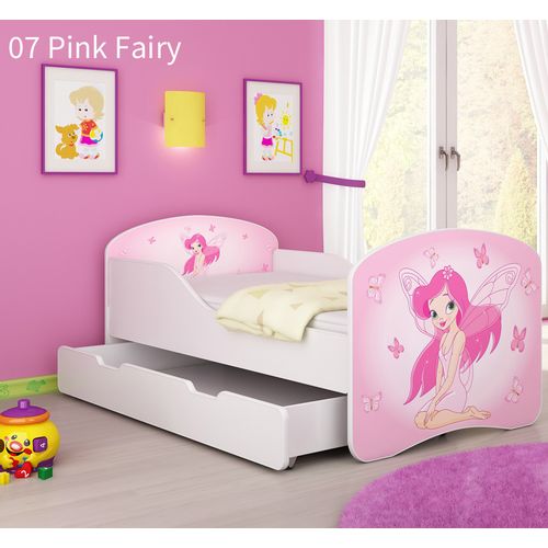 Dječji krevet ACMA s motivom + ladica 140x70 cm 07-pink-fairy slika 1