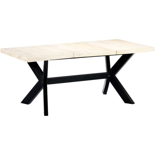 Blagovaonski stol bijeli 180x90x75 cm od masivnog drva manga slika 35