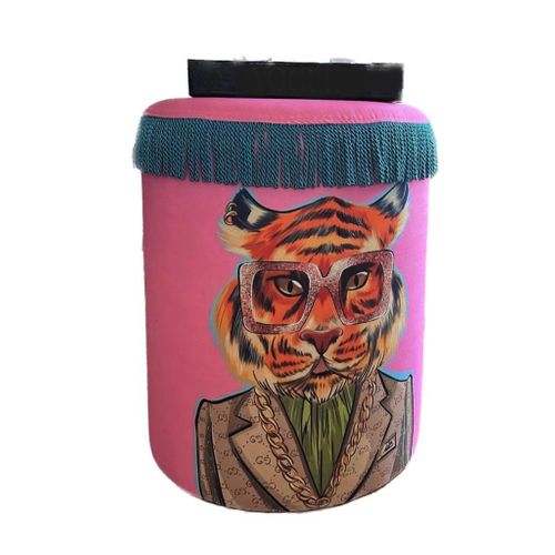 Jungle Scar Pouffe - Tiger Multicolor Pouffe slika 1