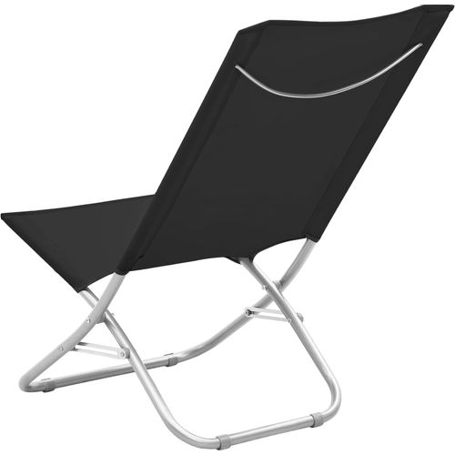 Sklopive stolice za plažu od tkanine 2 kom crne slika 13