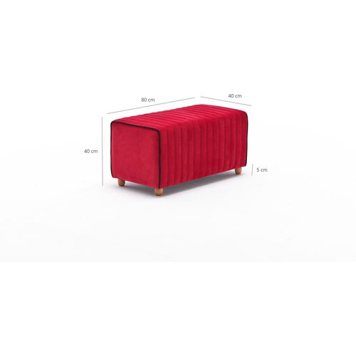 Atelier Del Sofa Tabure, Crvena, Mabel Puf - Red slika 8