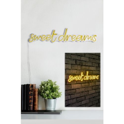 Wallity Ukrasna plastična LED rasvjeta, Sweet Dreams - Yellow slika 2