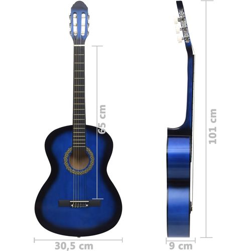 Klasična gitara za početnike plava 4/4 39" od drva lipe slika 20