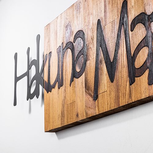 Hakuna Matata 4  Black
Light Walnut Decorative Wooden Wall Accessory slika 6