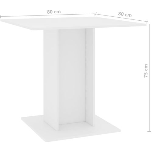 Blagovaonski stol bijeli 80 x 80 x 75 cm od iverice slika 19