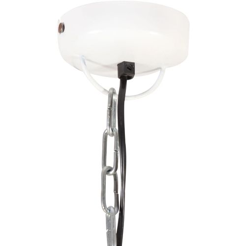 Industrijska viseća svjetiljka bijela 26 cm E27 željezo i drvo slika 6