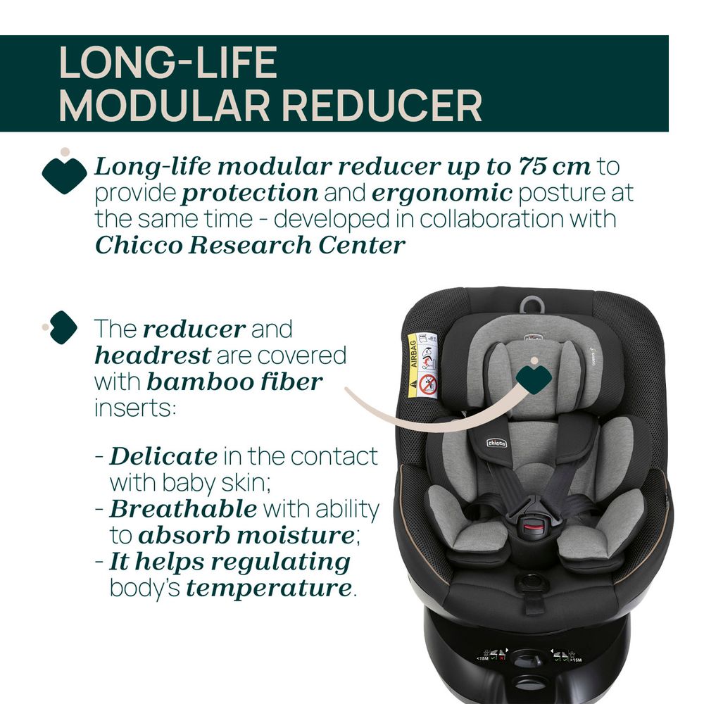 Chicco Rotirajuća autosjedalica Seat105 i-Size 360° (40-105cm) Isofix, Posh Black slika 7
