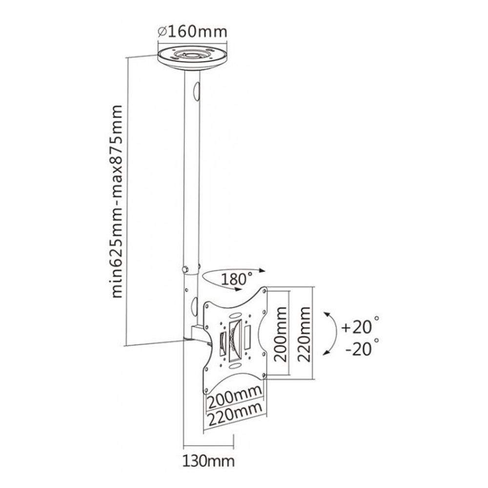 SBOX Stropni stalak CPLB-28S (23-43"/30kg/200x200) slika 3