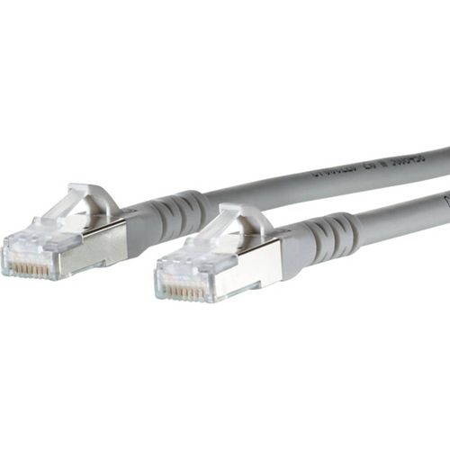 Metz Connect 130845A533-E RJ45 mrežni kabel, Patch kabel cat 6a S/FTP 15.00 m siva sa zaštitom za nosić 1 St. slika 1