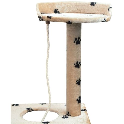 Penjalica Grebalica za Mačke sa Stupovima od Sisala 150 cm Bež s Otiskom Šapa slika 19
