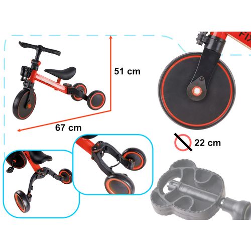 Trike Fix mini 3u1 tricikl s pedalama crveni slika 4