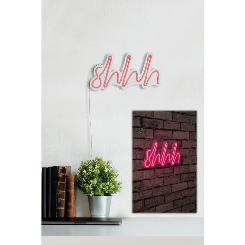 Wallity Ukrasna plastična LED rasvjeta, Shhh - Pink slika 13