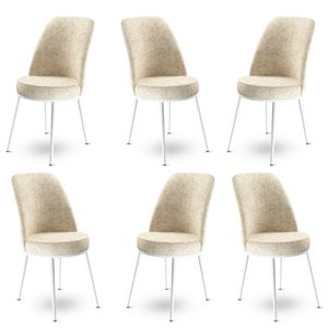Dexa - Bijela kremasta stolica set (6 komada)
