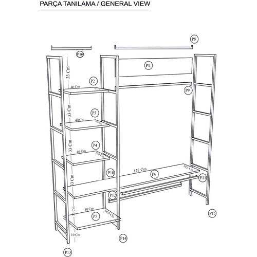 Portmanto Blossom L1307 Walnut Hall Stand slika 5