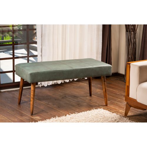 Atelier Del Sofa Pole Tabauret sa Drvenim Nogama - Zelena slika 1