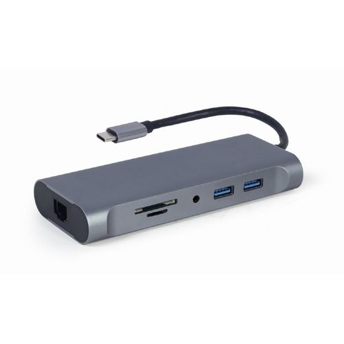 Gembird A-CM-COMBO7-01 USB Type-C 7-in-1 multi-port adapter (Hub3.0 + HDMI + VGA + PD + card reader + stereo audio), space grey slika 2