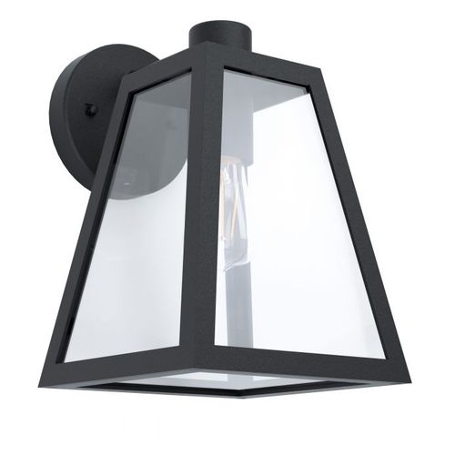 Eglo Mirandola  spoljna zidna lampa/1, e27, 60w, ip44, aluminij/staklo/crna  slika 1