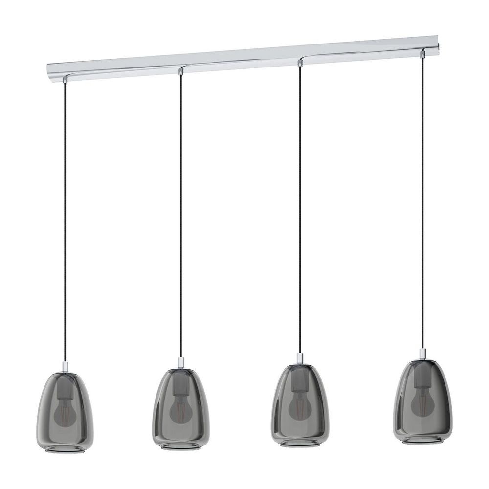 Eglo Alobrase Visilica sa 4 Svjetla, E27, Ø 1080 mm, Krom/Crno Prozirno slika 1