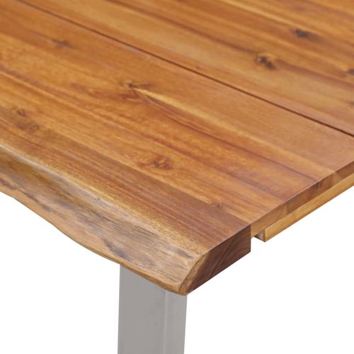 Blagovaonski stol 160 x 80 x 75 cm od bagremovog drva i čelika slika 30