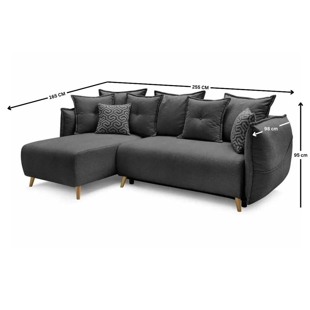 Ugaona Sofa Puffy - boja: antracit slika 7