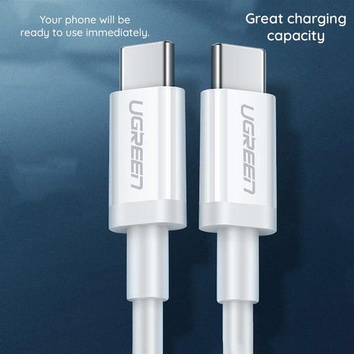 Ugreen - Podatkovni kabel (60520) - USB-C na Type-C PD60W 3A 2m - bijeli slika 3