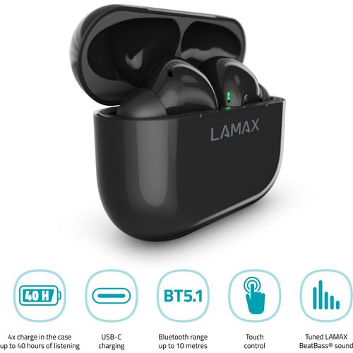 LAMAX bežične slušalice Clips1, crne slika 9