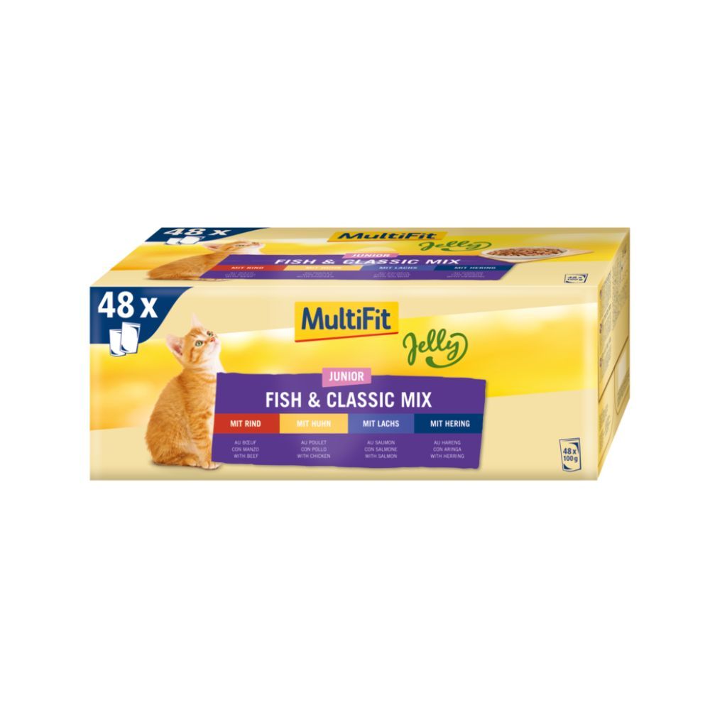 MultiFit Cat Junior Classic riba u želeu Multipack 48x100 g slika 1