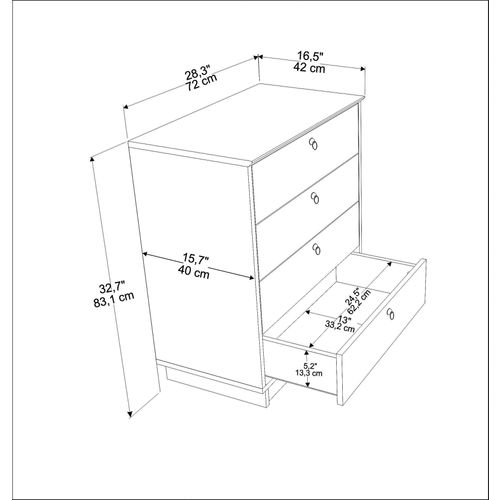 Sahra - White, Walnut White
Walnut Dresser slika 6