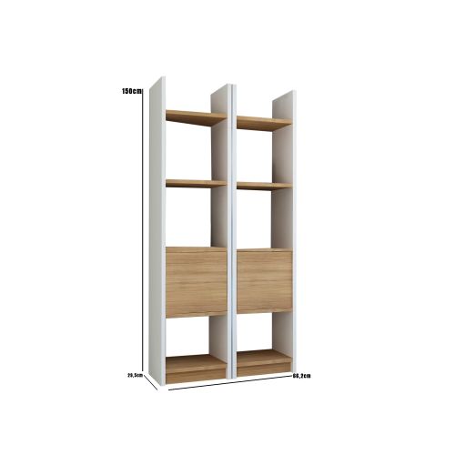 Woody Fashion Polica za knjige, Esbi 102 - White, Teak slika 5