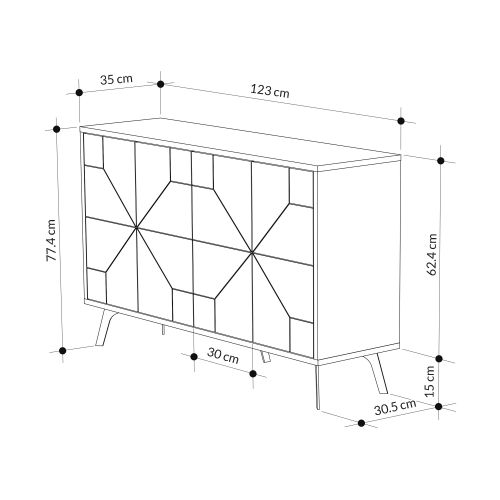 Woody Fashion Komoda, hrast, Dune - Oak slika 6