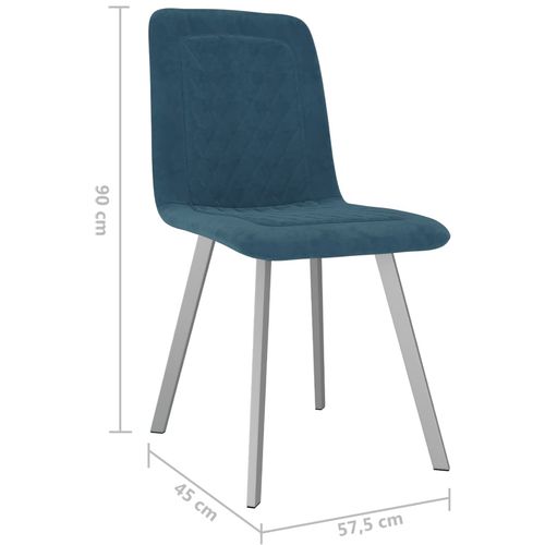 Blagovaonske stolice 4 kom plave baršunaste slika 37