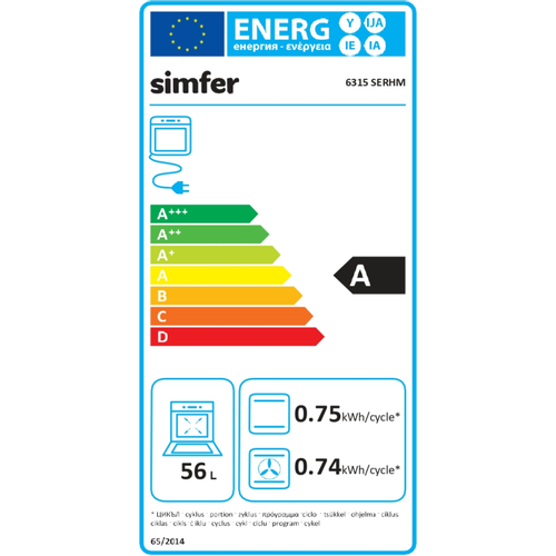 Simfer 6315 SERHM Samostojeći Kombinirani Štednjak slika 2