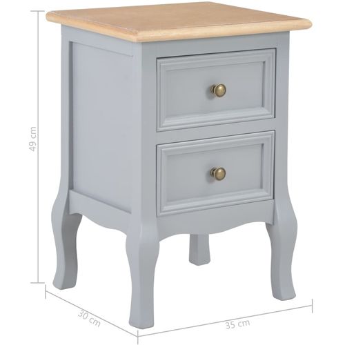 280038 Bedside Cabinets Grey 35x30x49 cm MDF slika 45