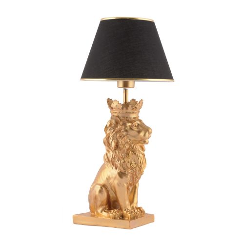 Stona lampa 'Lion King' - Crno Zlatna slika 3