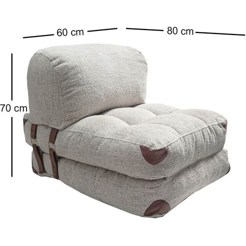 Fold Teddy - Grey Grey 1-Seat Sofa-Bed slika 4