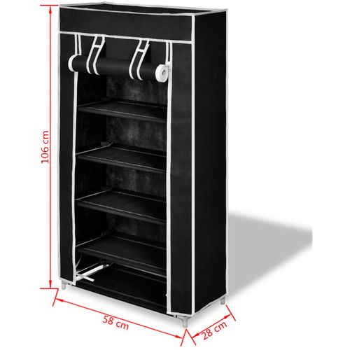 Ormarić za Cipele s Pokrovom od Tekstila 58 x 28 x 106 cm Crni slika 41