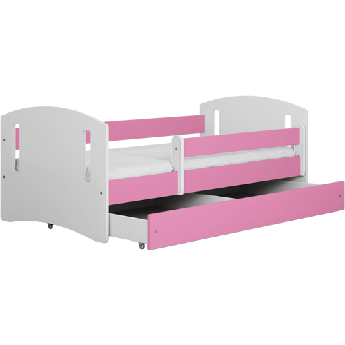 Drveni dječji krevet Classic 2 s ladicom - rozi - 140*80cm slika 5