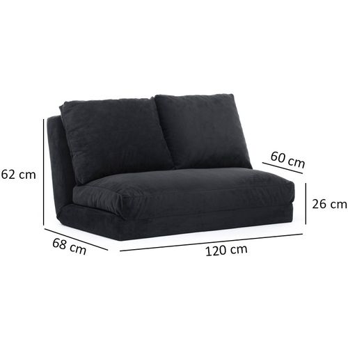 Atelier Del Sofa Dvosjed na razvlačenje TAIDA crna, Taida - Black slika 3