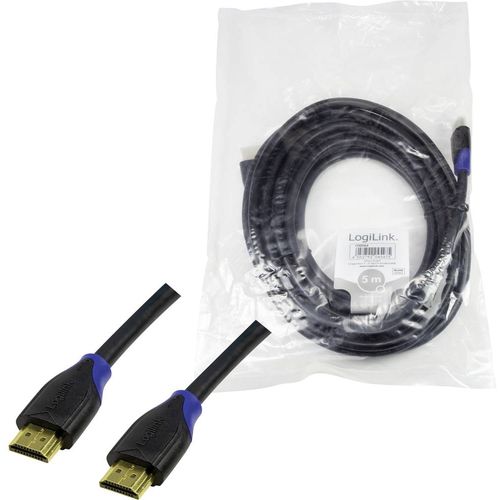 LogiLink HDMI priključni kabel HDMI A utikač, HDMI A utikač 5.00 m crna CH0064 audio povratni kanal (arc), Ultra HD (4K) HDMI s eternetom, pozlaćeni kontakti HDMI kabel slika 2