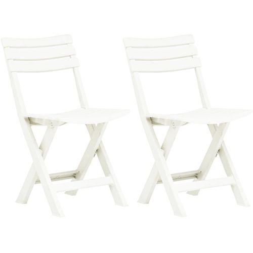 Sklopive vrtne stolice 2 kom plastične bijele slika 10