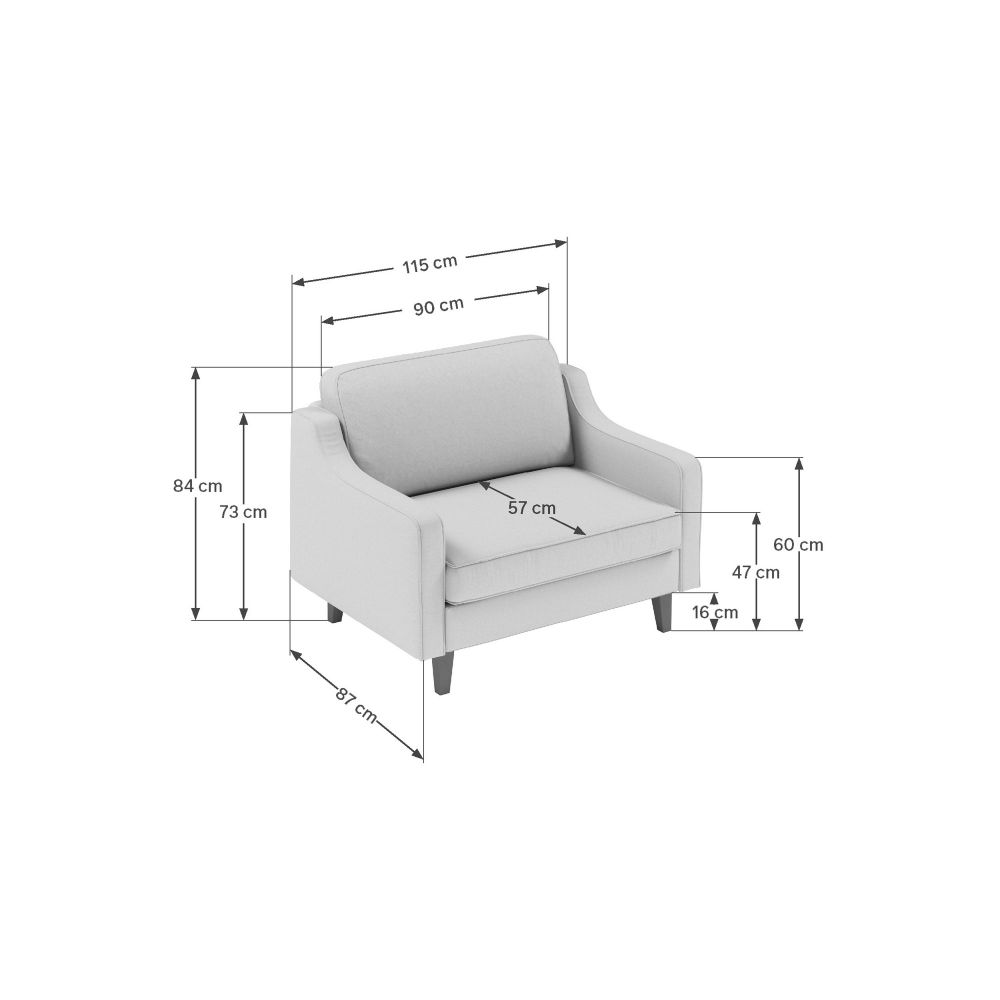 Fotelja Robin Loveseat - boje: morska zelena orah slika 4
