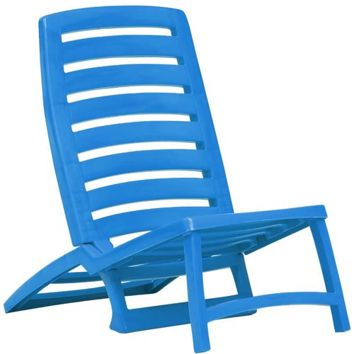 Sklopive stolice za plažu 4 kom plastične plave slika 17