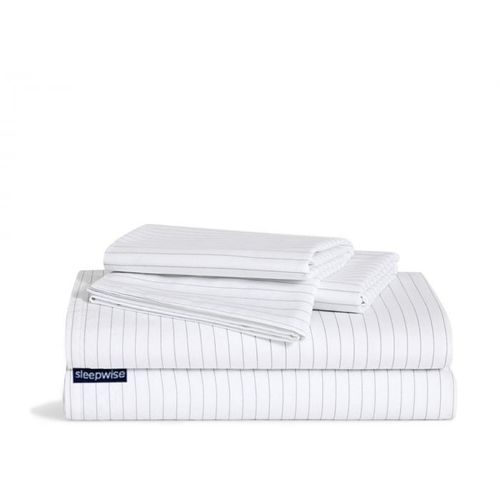 Sleepwise Soft Wonder-Edition posteljina, Bijela / Sivi Prugasti slika 1