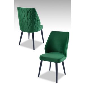 Pufi - Zeleni, Crni Zeleni Set Stolica (2 Komada)