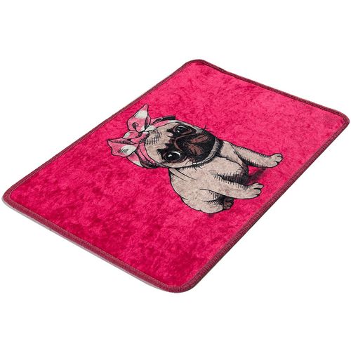 Colourful Cotton Tepih kupaonski, Pink Pug DJT slika 2