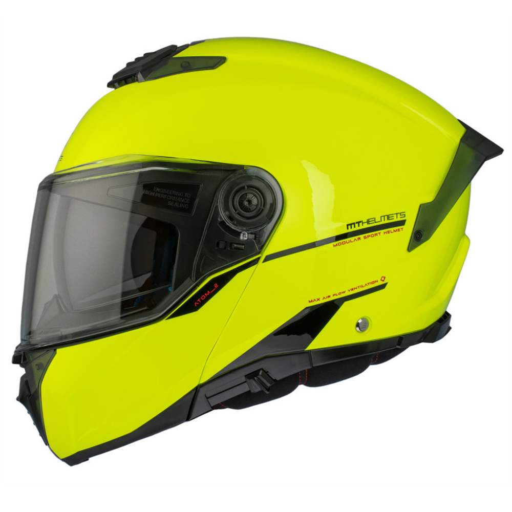 MT Helmets Atom 2 SV Solid A3 Gloss Flour Yellow slika 1