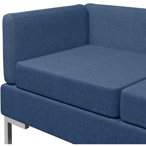 3-dijelni set sofa od tkanine plavi slika 5