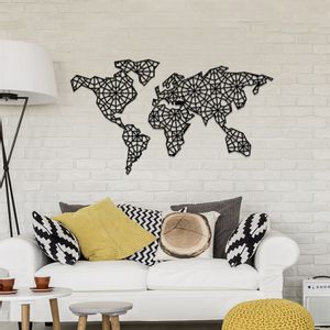 Wallity The World Is Mine Black Decorative Metal Wall Accessory