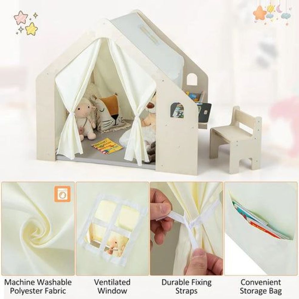 Kinder Home Multifunkcionalna drvena dječija kućica 6U1 slika 5